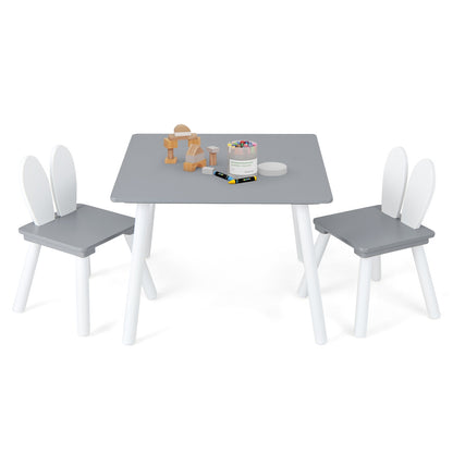 3 Pieces Kids Table and Chairs Set for Arts Crafts Snack Time, Gray Kids Table & Chair Sets at Gallery Canada