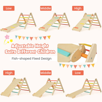 3-in-1 Climbing Set Foldable and Adjustable Kids Triangle Set, Multicolor Climbers & Slides at Gallery Canada