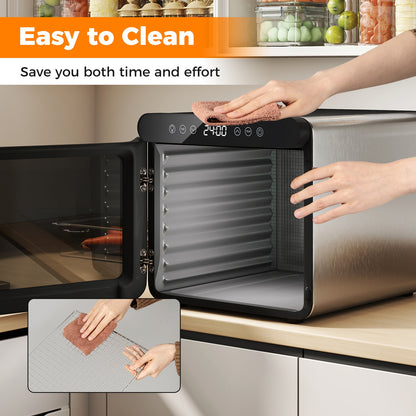 7 Stainless Steel Trays Dryer with 1-24H Timer and 30-75℃ Temperature, Silver Toaster Ovens at Gallery Canada