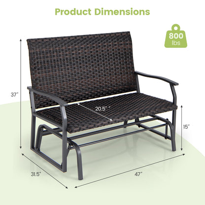 Outdoor 2-Person Swing Glider Bench, Quick Dry Foam Seat, Brown Outdoor Benches at Gallery Canada