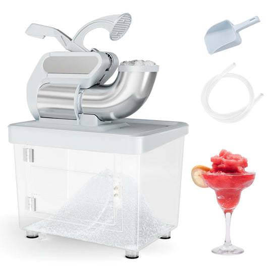 300W Commercial Ice Crusher with Dual Blades and Safety Switch, Gray