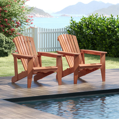 Solid Wood Adirondack Chair with High Backrest and Wide Armrests, Natural Adirondack Chairs at Gallery Canada