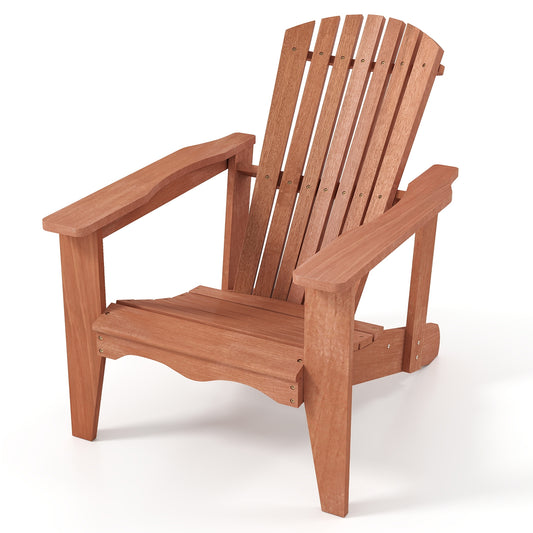 Solid Wood Adirondack Chair, High Backrest, Wide Armrests, Natural Adirondack Chairs Natural at Gallery Canada