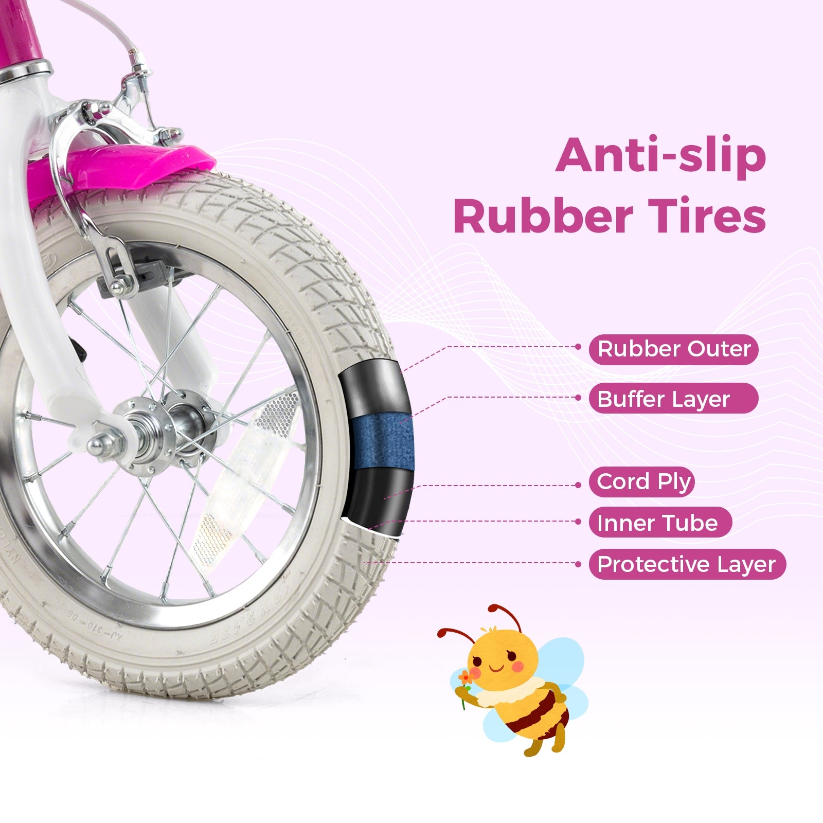 Kids Bike 12 Inch with Training Wheels and 2 Brake System for 3-4 Years Old, Rose Red Kids Bike at Gallery Canada