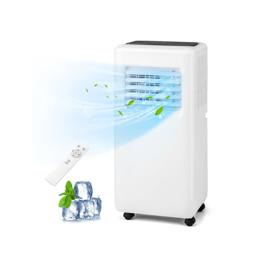 3-in-1 8000 BTU Portable Air Conditioner with Remote Control, White