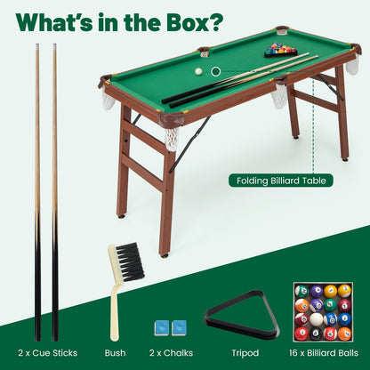 Folding Portable Billiards Table Game Set, Multicolor Game Room at Gallery Canada
