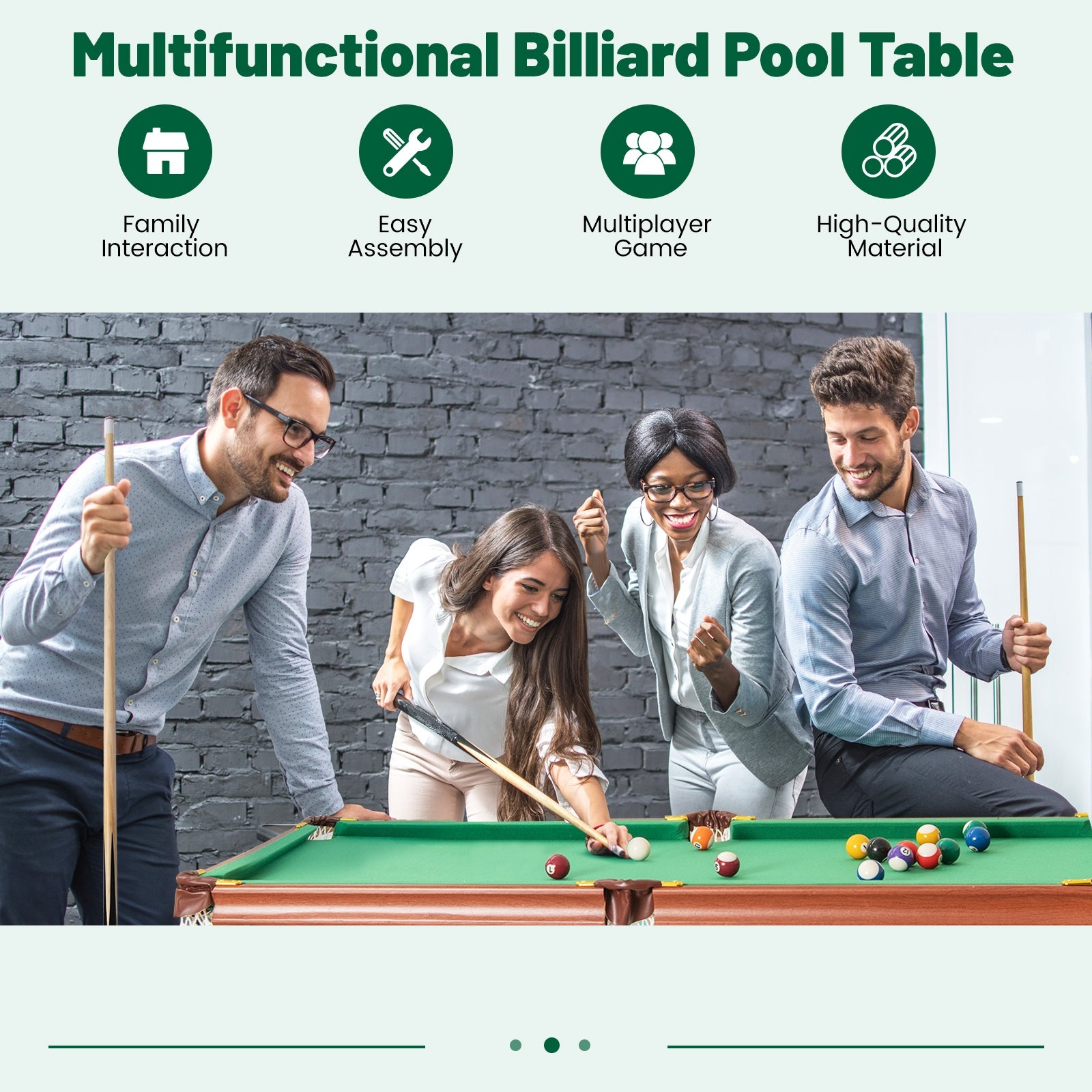 Folding Portable Billiards Table Game Set, Multicolor Game Room at Gallery Canada