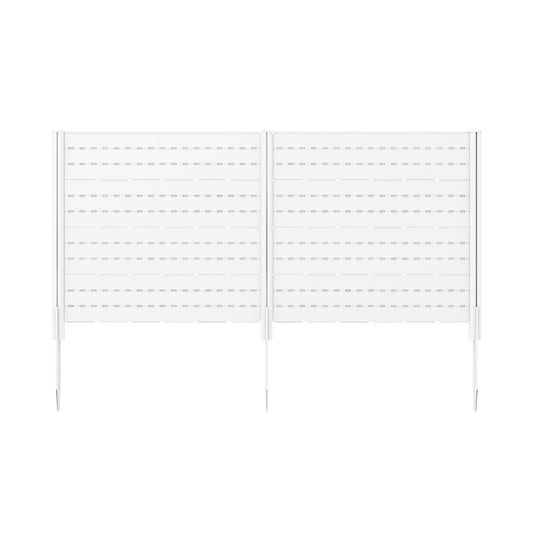 Outdoor Privacy Fence Screen with 5 Ground Stakes for Garden Yard Patio, White - Gallery Canada