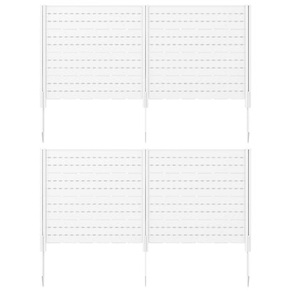 Outdoor Privacy Fence Screen with 5 Ground Stakes for Garden Yard Patio, White