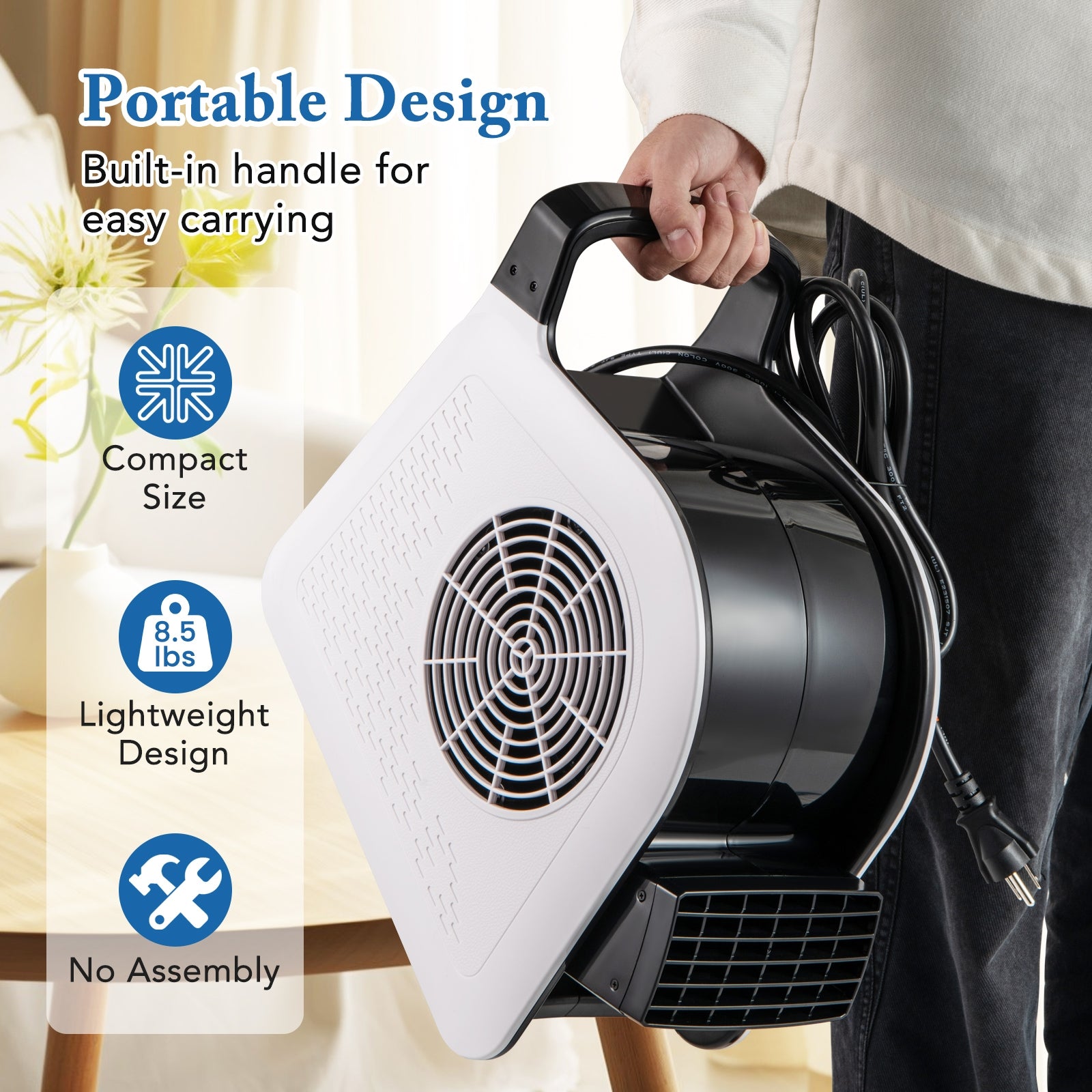 High Velocity Blower Fan Utility Air Mover with 3 Speeds and 185° Pivoting Head Vacuums & Cleaners at Gallery Canada