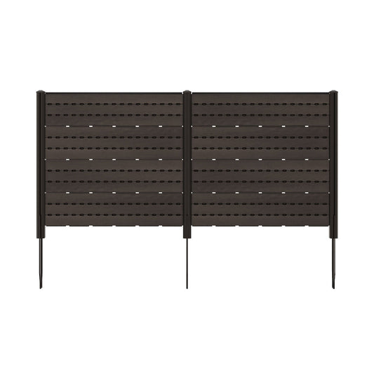 Outdoor Privacy Fence Screen with 5 Ground Stakes for Garden Yard Patio, Brown - Gallery Canada