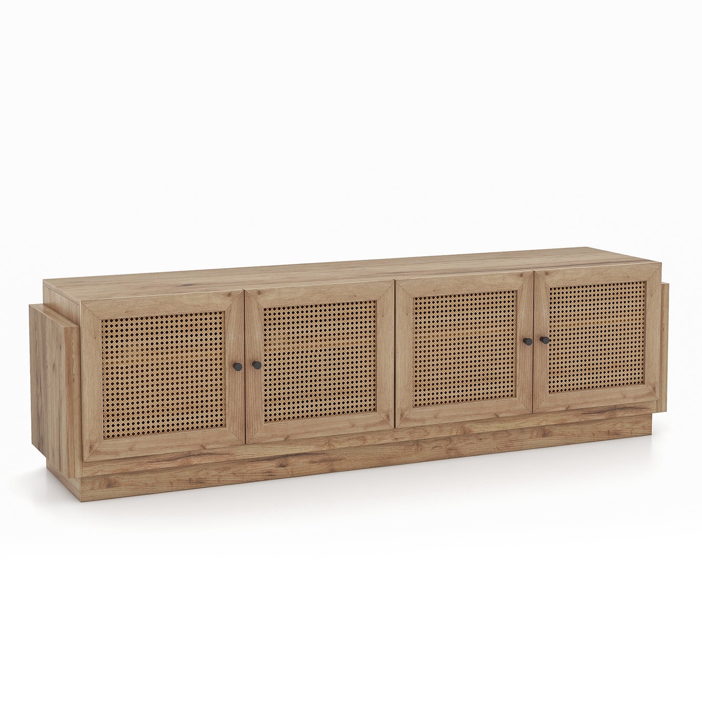 Farmhouse TV Stand For 75 Inch TVs, 2 Cabinets, Oak Entertainment Centers & TV Stands Oak at Gallery Canada