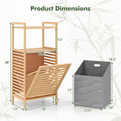 Bamboo Tilt Out Laundry Hamper, Foldable Removable Basket, Natural Laundry Baskets at Gallery Canada