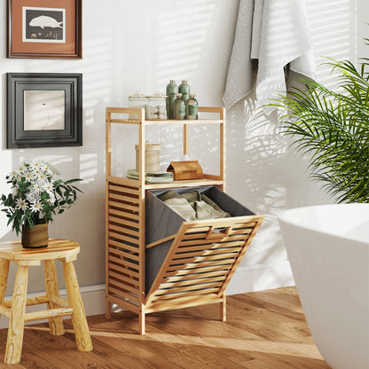 Bamboo Tilt Out Laundry Hamper, Foldable Removable Basket, Natural Laundry Baskets at Gallery Canada