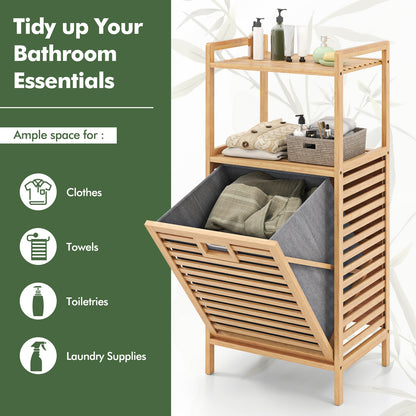Bamboo Tilt Out Laundry Hamper, Foldable Removable Basket, Natural Laundry Baskets at Gallery Canada
