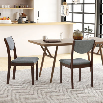 Set of 2 Wood Kitchen Chairs with Faux Leather Upholstered Seat, Gray Dining Chairs at Gallery Canada