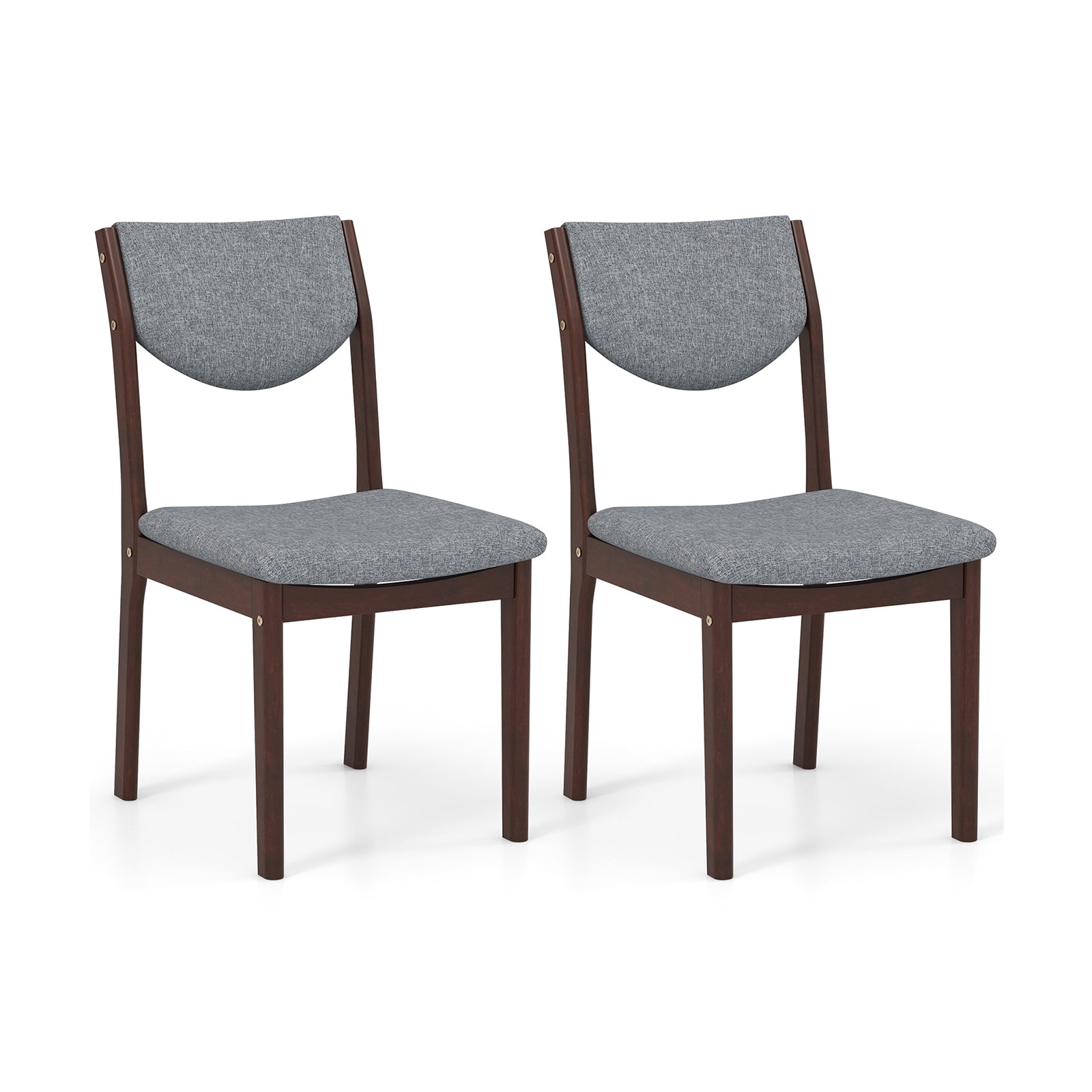 Set of 2 Wood Kitchen Chairs with Faux Leather Upholstered Seat, Gray Dining Chairs Gray at Gallery Canada