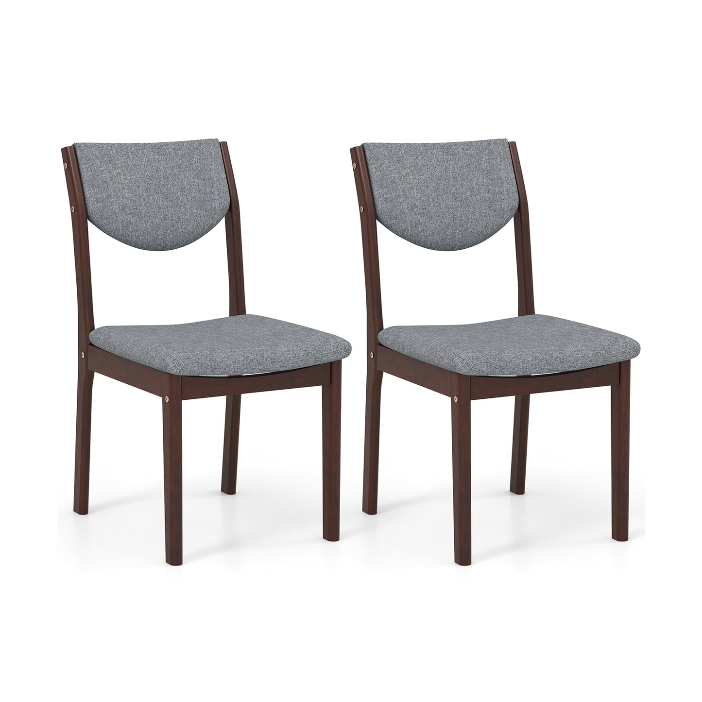 Set of 2 Wood Kitchen Chairs with Faux Leather Upholstered Seat, Gray Dining Chairs at Gallery Canada