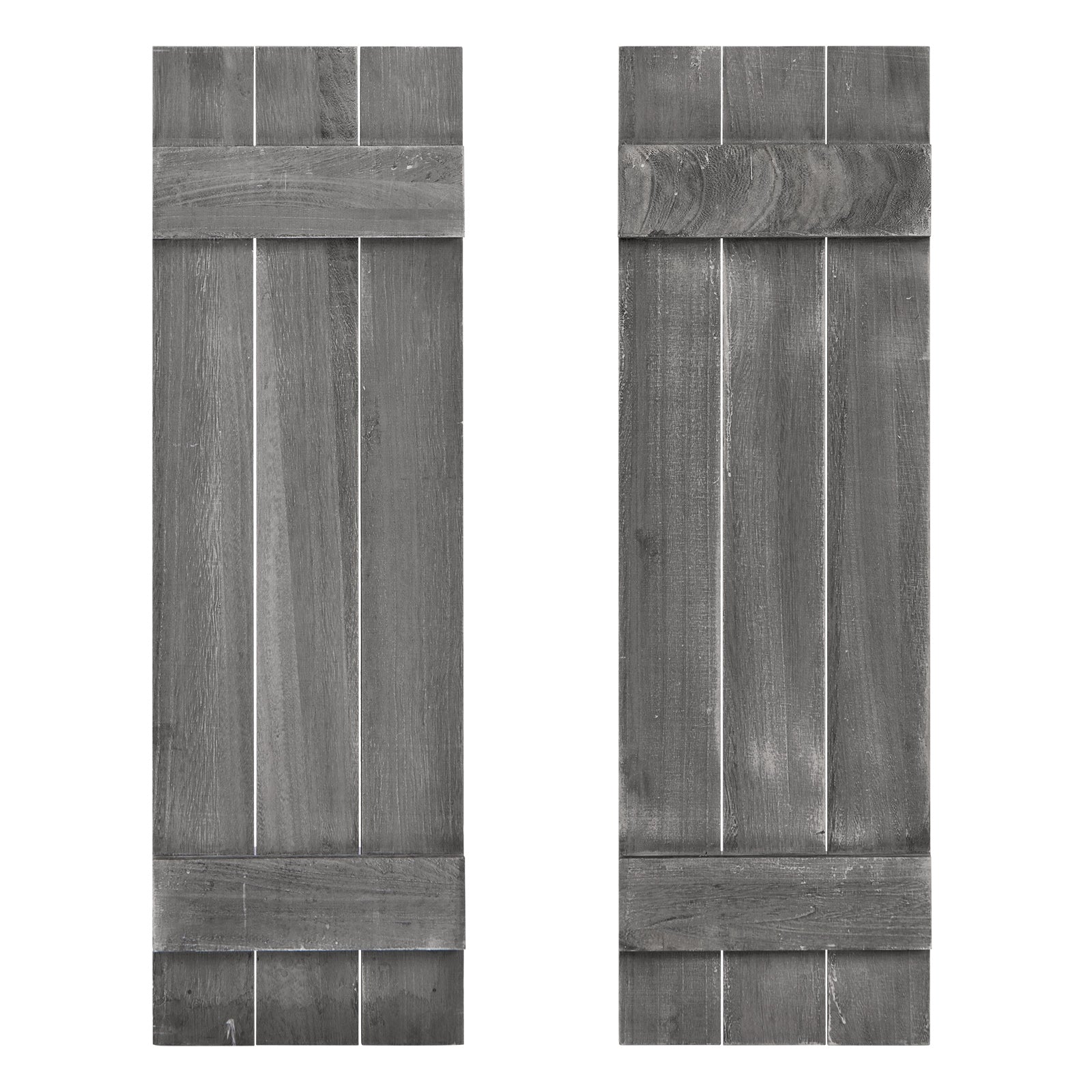 36 x 11 Inch Farmhouse Paulownia Wood Window Shutters Set of 2 for Windows, Dark Gray Decorative Accessories at Gallery Canada