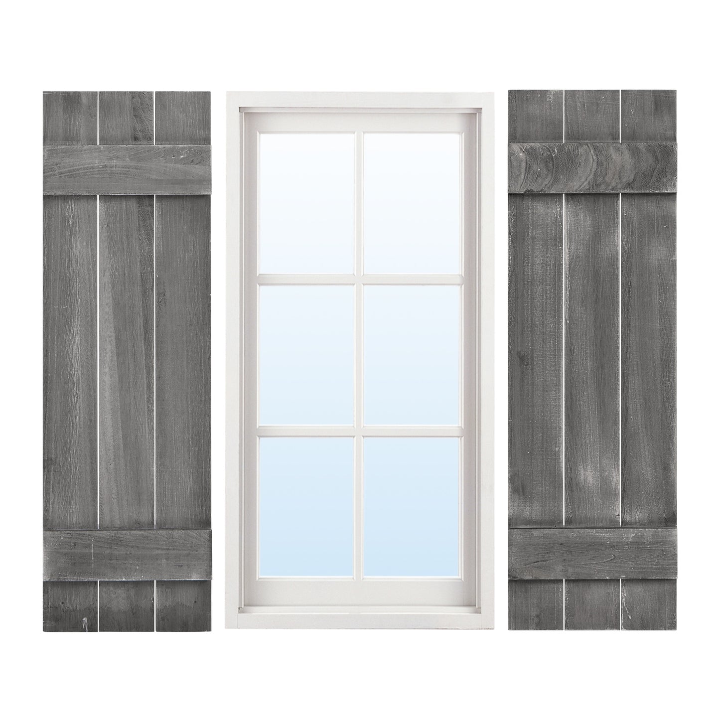 36 x 11 Inch Farmhouse Paulownia Wood Window Shutters Set of 2 for Windows, Dark Gray Decorative Accessories at Gallery Canada