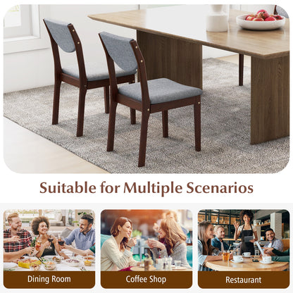 Set of 2 Wood Kitchen Chairs with Faux Leather Upholstered Seat, Gray Dining Chairs at Gallery Canada