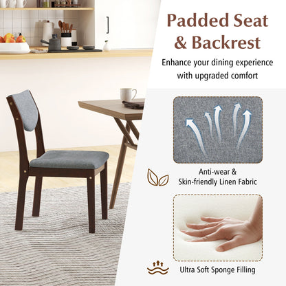 Set of 2 Wood Kitchen Chairs with Faux Leather Upholstered Seat, Gray Dining Chairs at Gallery Canada