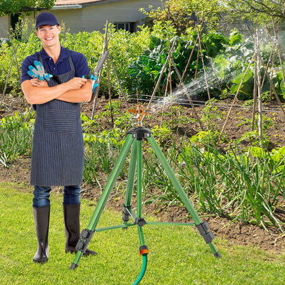 Impact Sprinkler on Tripod Base Set of 2 with 360 Degree Rotation-L, Green