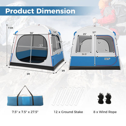 5 Person Camping Tent with Mesh Windows and Carrying Bag for Camping Hiking Traveling, White at Gallery Canada