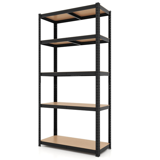 5-Tier Heavy Duty Metal Shelving Unit with 2000 LBS Total Load Capacity, Black