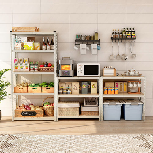 5-Tier Heavy Duty Metal Shelving Unit with 2000 LBS Total Load Capacity, Silver