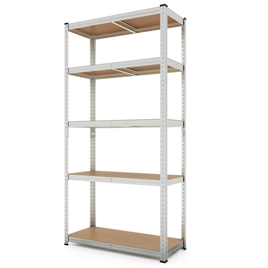 5-Tier Heavy Duty Metal Shelving Unit with 2000 LBS Total Load Capacity, Silver - Gallery Canada