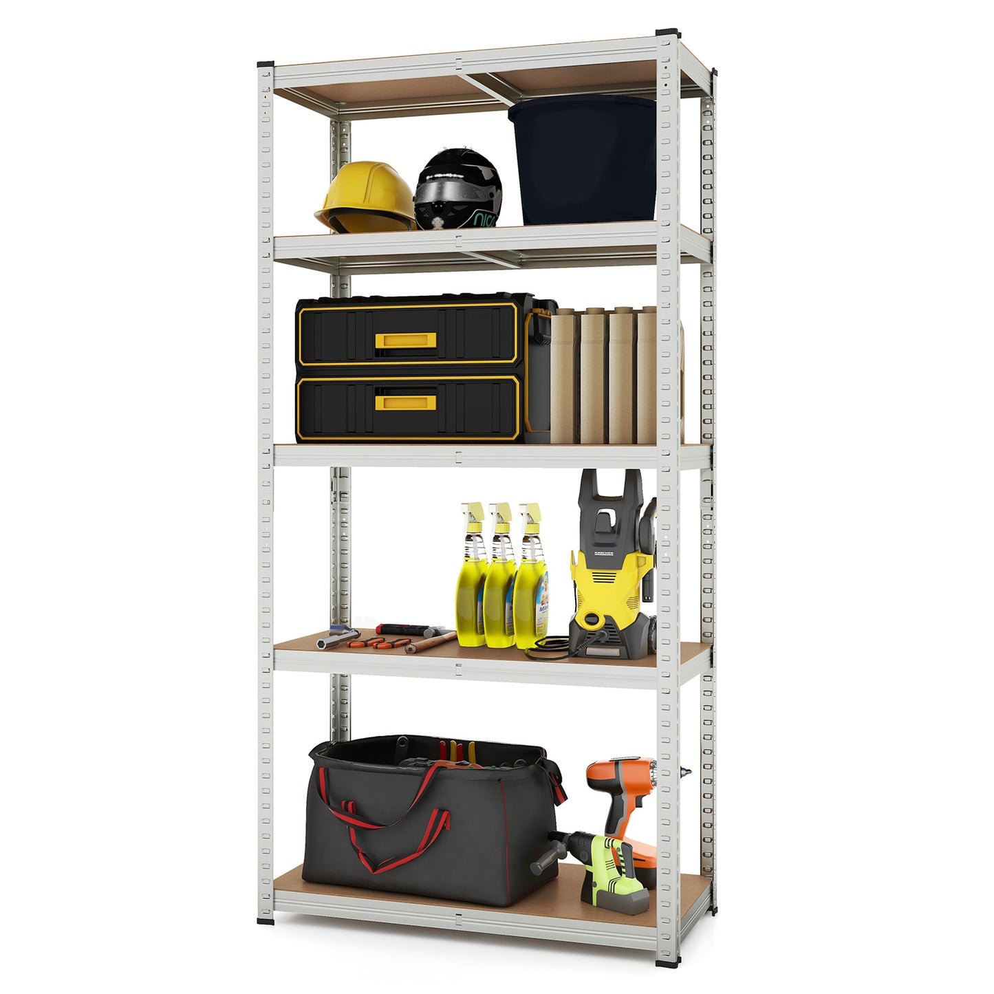 5-Tier Heavy Duty Metal Shelving Unit with 2000 LBS Total Load Capacity, Silver Garages at Gallery Canada