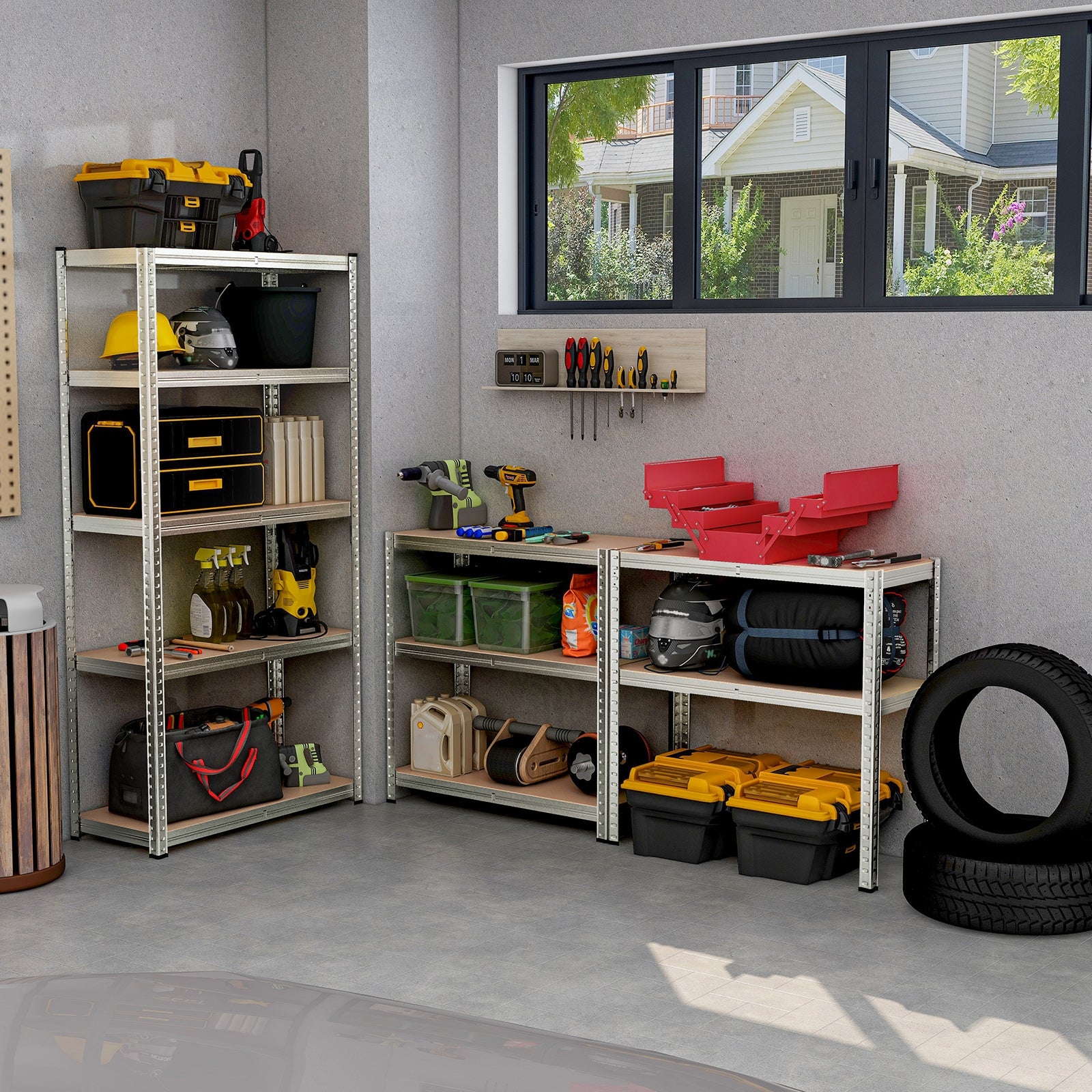 5-Tier Heavy Duty Metal Shelving Unit with 2000 LBS Total Load Capacity, Silver Garages at Gallery Canada