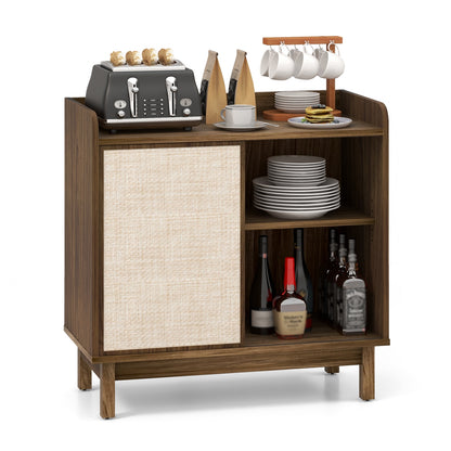 Rattan Buffet Sideboard, Mid Century Storage Cabinet, Walnut Sideboards Cabinets & Buffets Walnut at Gallery Canada