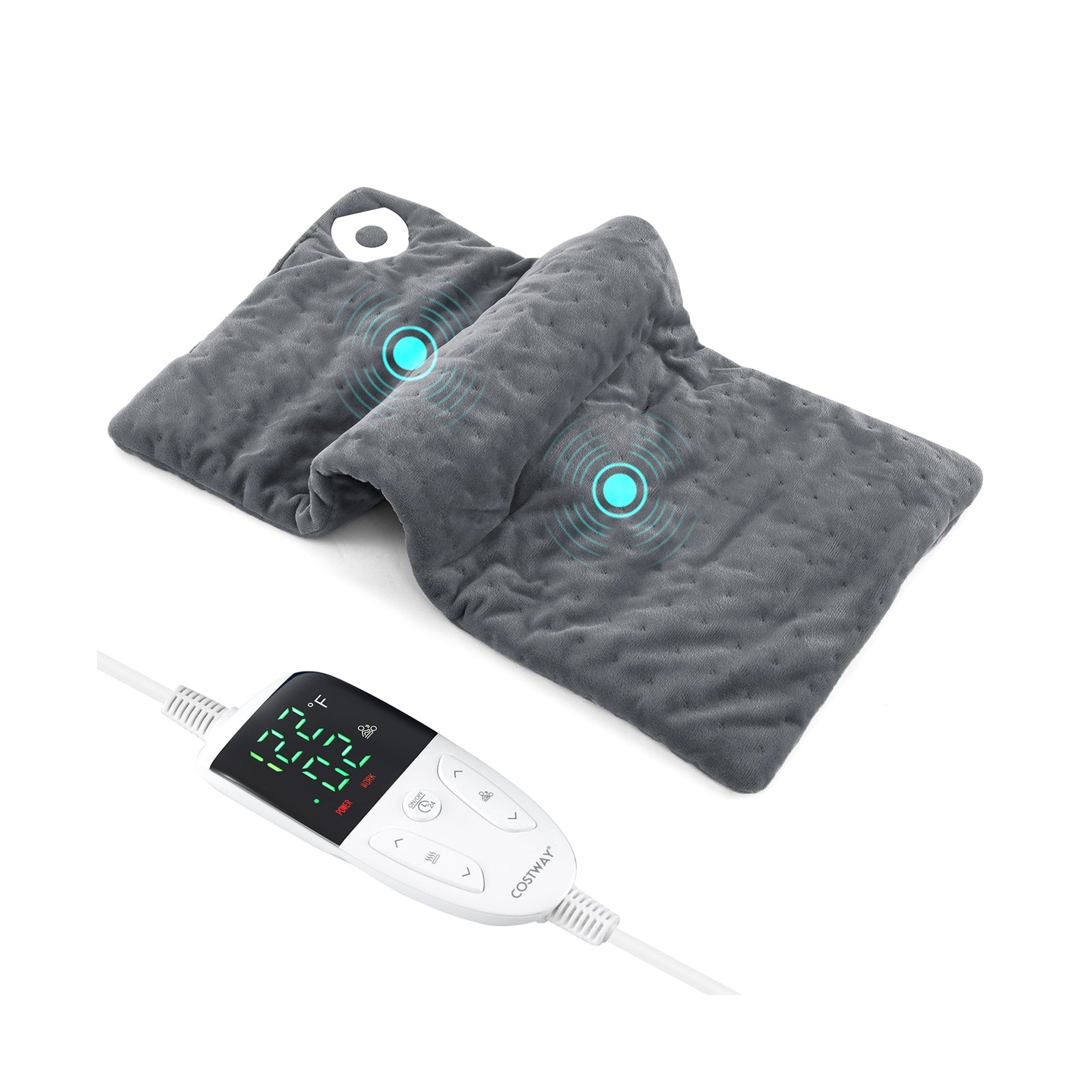 Weighted Heating Pad Electric Heated Pad with 2 Massagers Massaging Vibration, Gray Back Massager at Gallery Canada