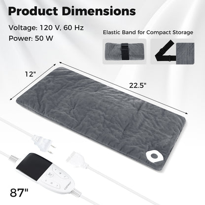 Weighted Heating Pad Electric Heated Pad with 2 Massagers Massaging Vibration, Gray Back Massager at Gallery Canada