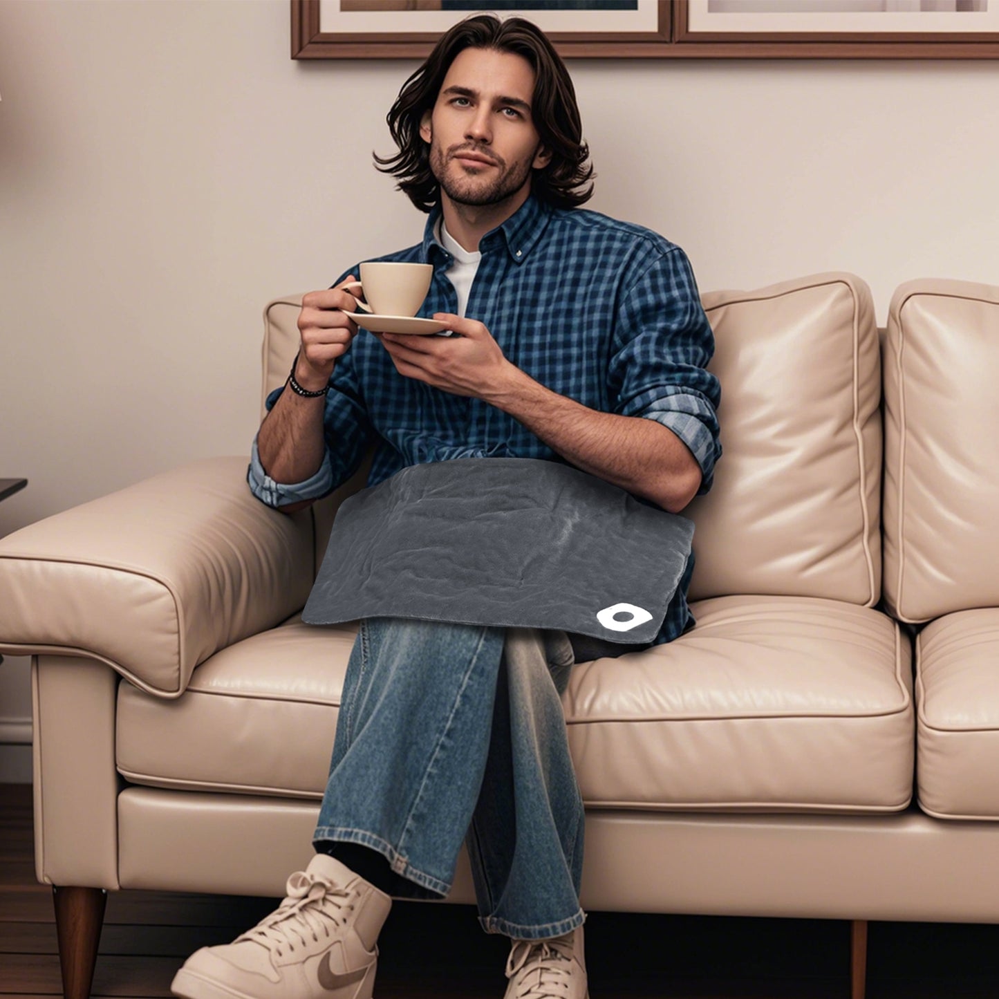 Weighted Heating Pad Electric Heated Pad with 2 Massagers Massaging Vibration, Gray Back Massager at Gallery Canada