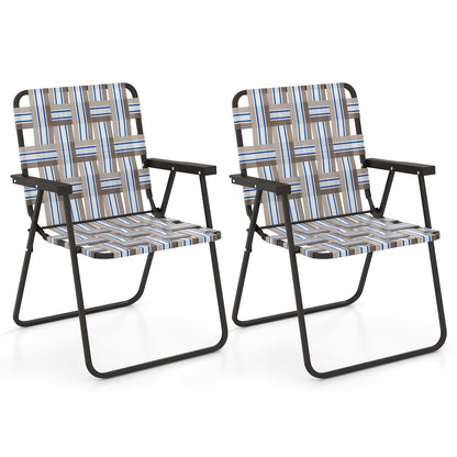 4 Pieces Folding Beach Chair Camping Lawn Webbing Chair, Coffee Beach & Lawn Chairs at Gallery Canada