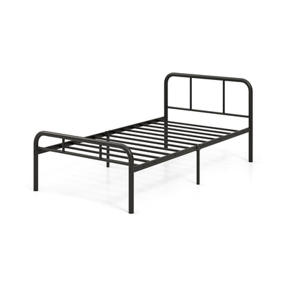 Modern Metal Platform Bed with Headboard and Footboard, Black Beds & Bed Frames Black at Gallery Canada