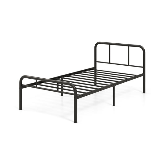 Modern Metal Platform Bed with Headboard and Footboard, Black Beds & Bed Frames Black at Gallery Canada