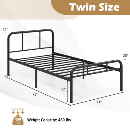 Modern Metal Platform Bed with Headboard and Footboard, Black Beds & Bed Frames at Gallery Canada