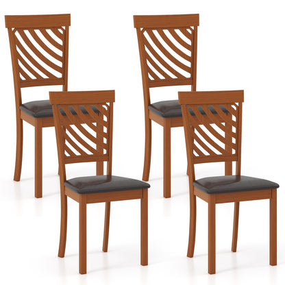 Dining Chair Set of 2 with Rubber Wood Legs and Ergonomic Back for Dining Room, Walnut Dining Chairs at Gallery Canada
