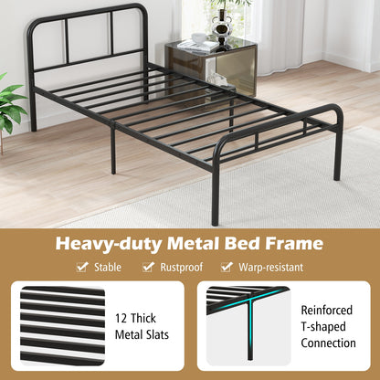 Modern Metal Platform Bed with Headboard and Footboard, Black Beds & Bed Frames at Gallery Canada