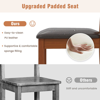 Dining Chair Set of 2 with Rubber Wood Legs and Ergonomic Back for Dining Room, Walnut Dining Chairs at Gallery Canada