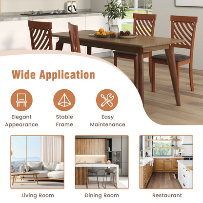 Dining Chair Set of 2 with Rubber Wood Legs and Ergonomic Back for Dining Room, Walnut Dining Chairs at Gallery Canada