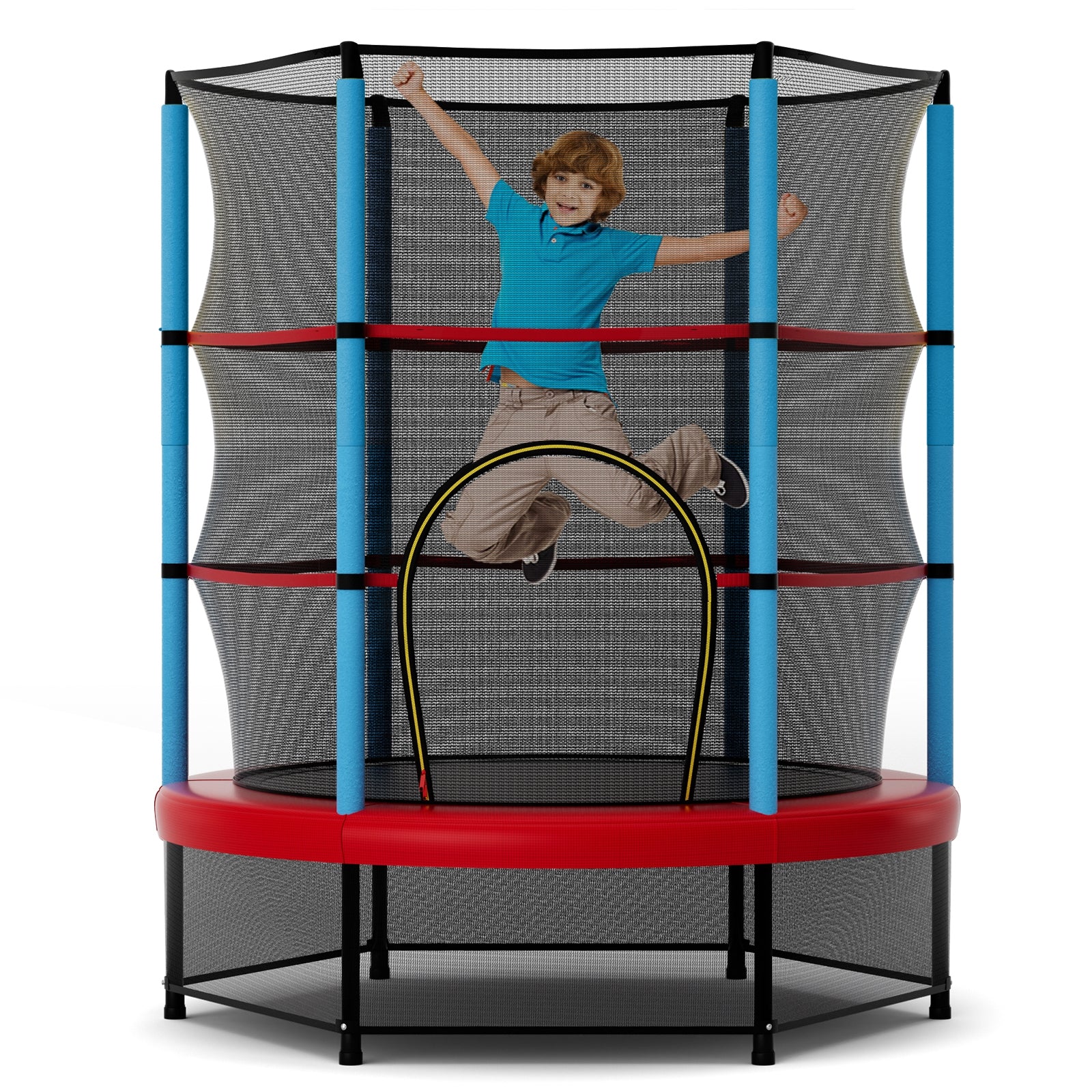 Kids Trampoline Recreational Bounce Jumper with Safety Enclosure Net, Navy Trampolines at Gallery Canada