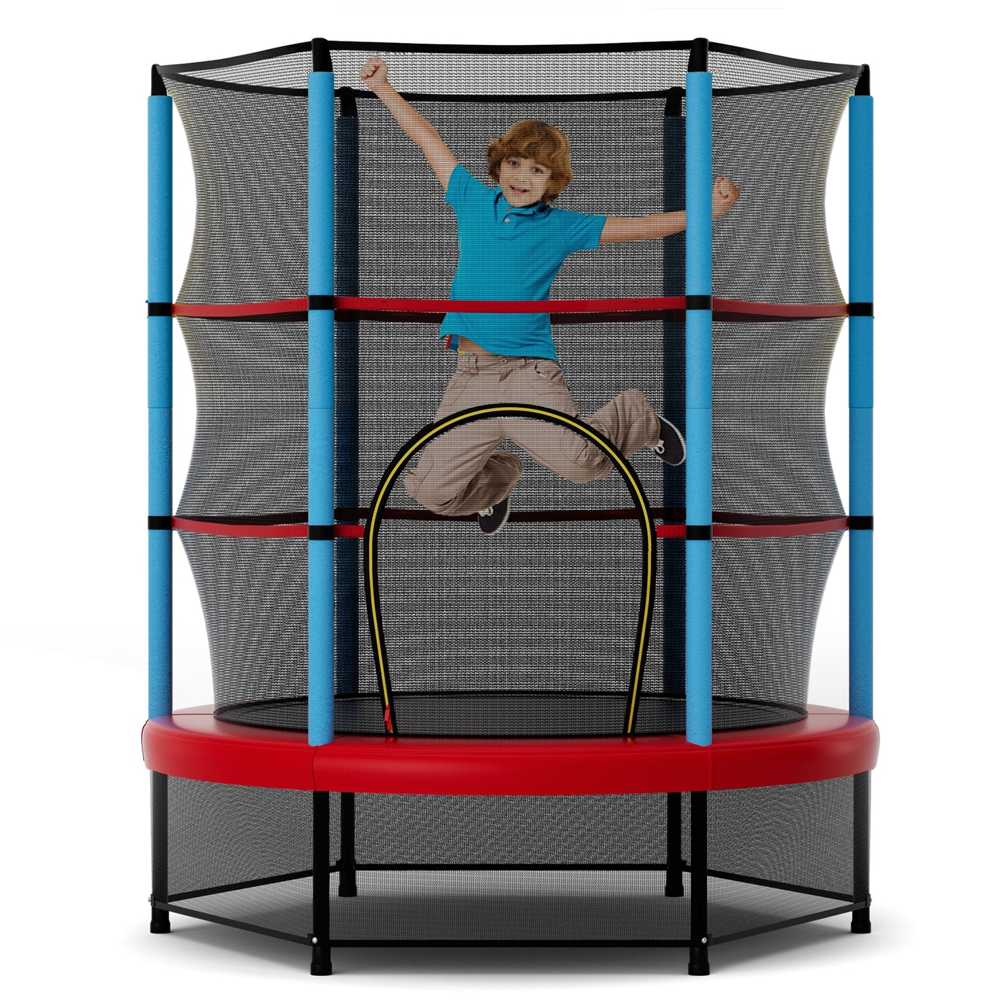 Kids Trampoline Recreational Bounce Jumper with Safety Enclosure Net, Navy Trampolines at Gallery Canada