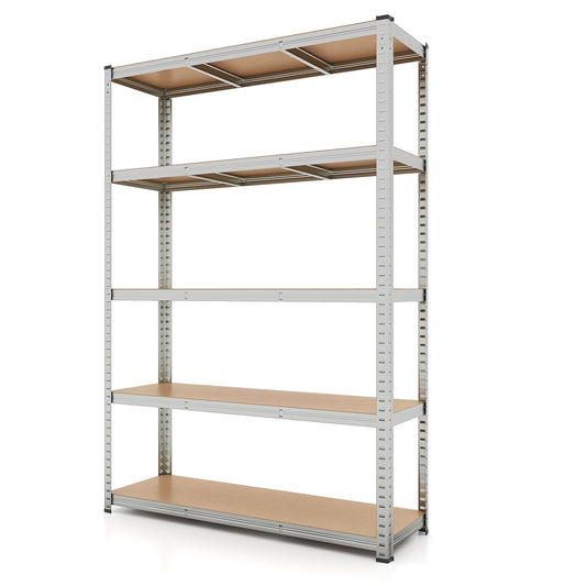5-Tier Heavy Duty Metal Shelving Unit with 2200 LBS Total Load Capacity, Silver