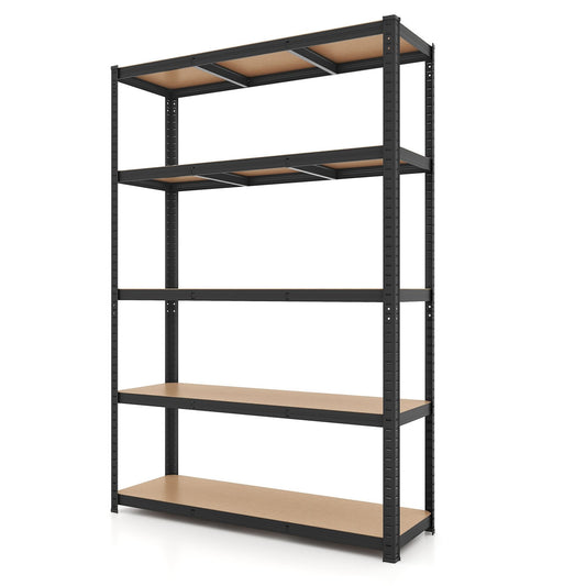 5-Tier Heavy Duty Metal Shelving Unit with 2200 LBS Total Load Capacity, Black