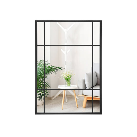 40 x 28 Inch Wall Mounted Mirror, Metal Framed, Black Wall Mirrors Black at Gallery Canada